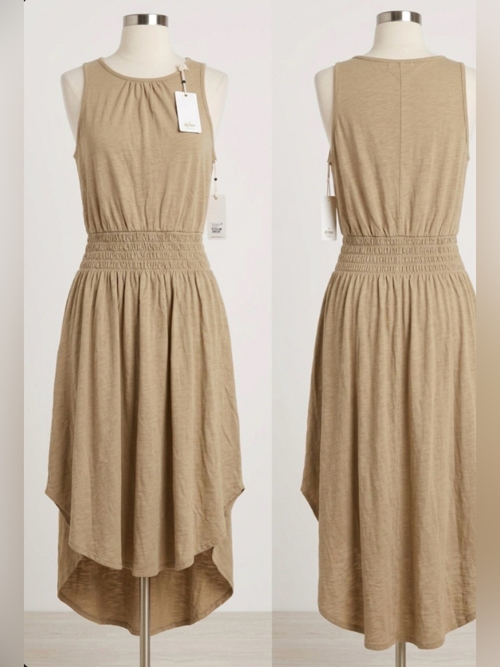 Dylan Sutton Dress - Khaki. NWT. boutique Cotton Dress